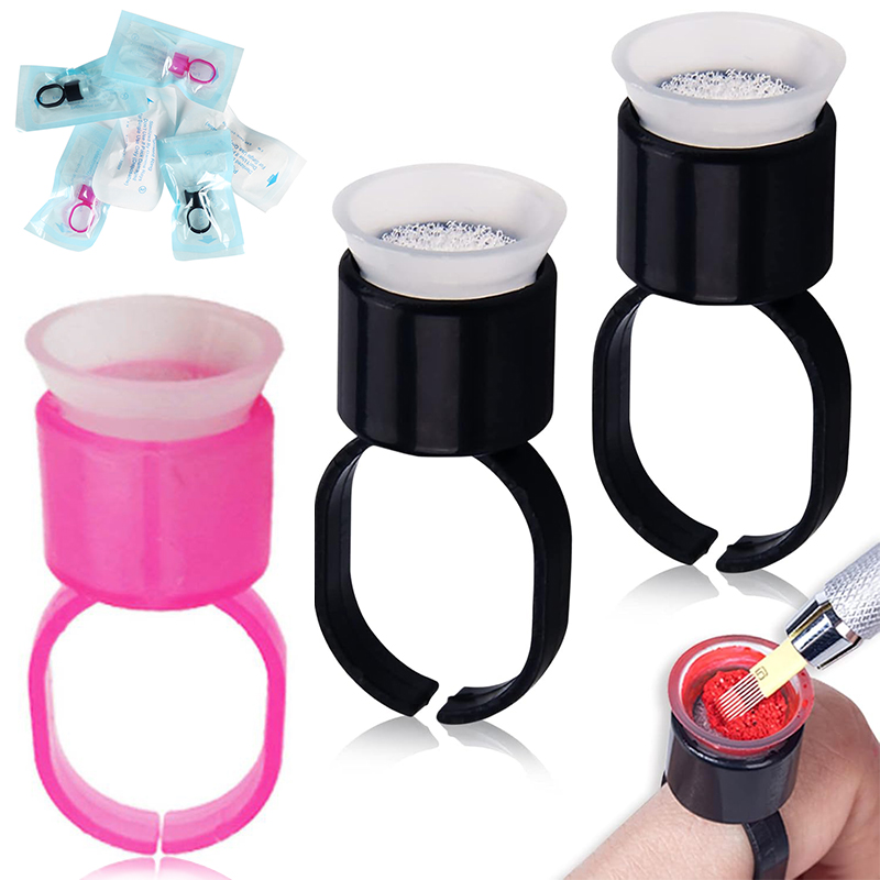 Eyelash Extension Permanent - 50/100PCS Tazze per anelli di inchiostro