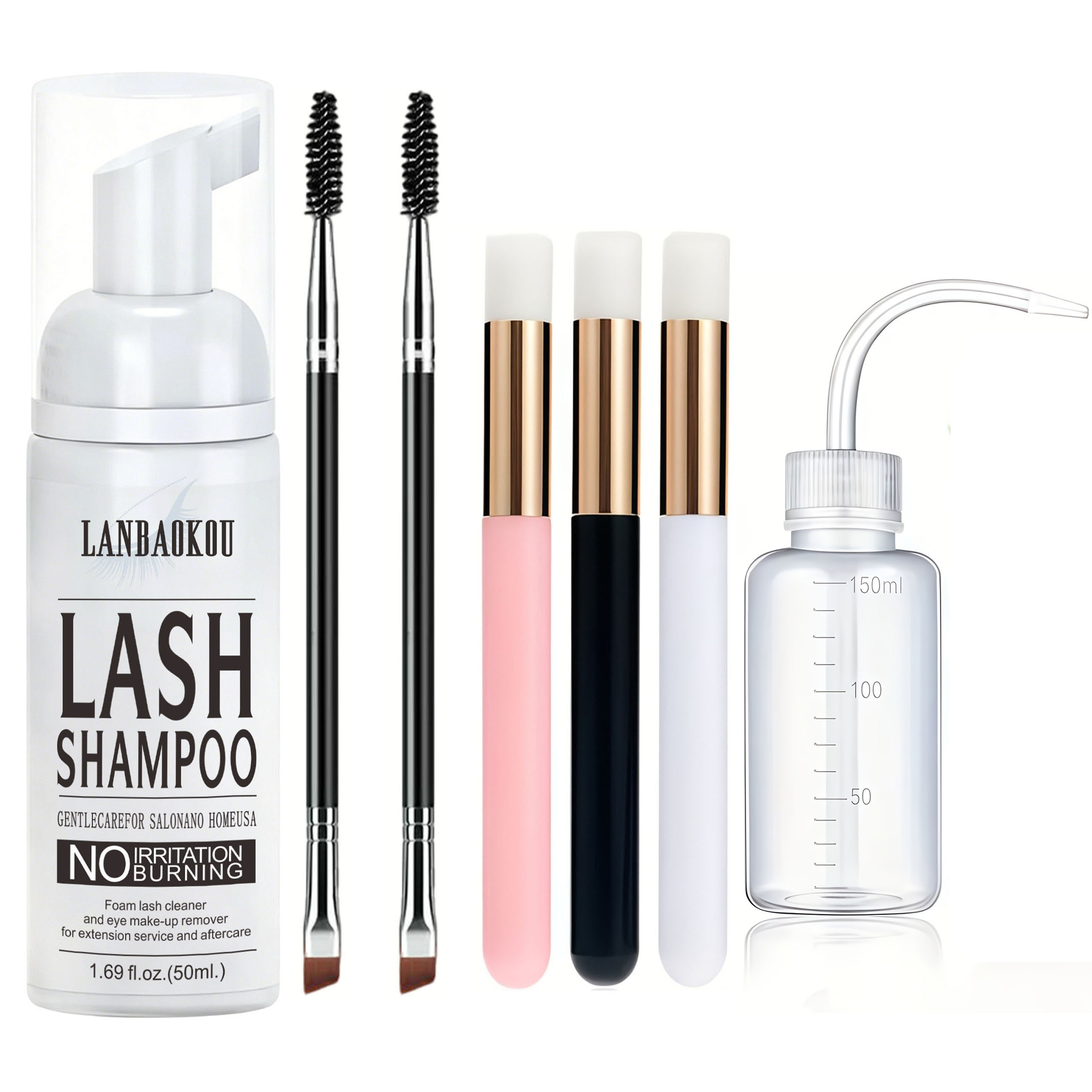 Eyelash Extension Aftercare - Shampoo per Ciglia 50ML + Spazzola