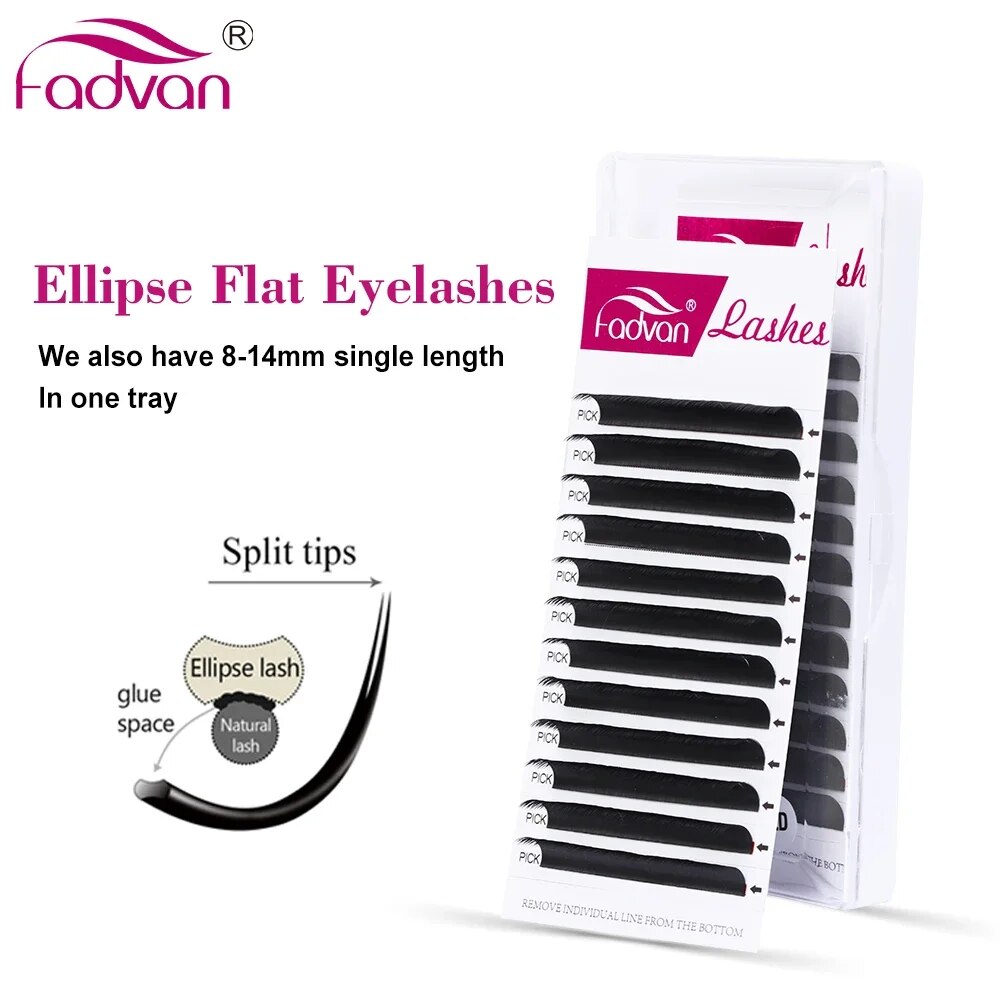 Eyelash Extension Permanent - FADVAN Ellipse Piatto C/D Curvo 8-14mm