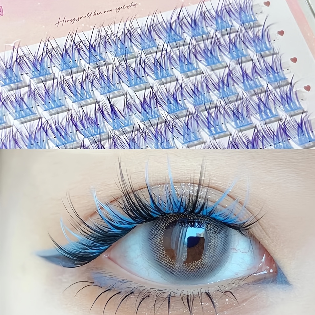 Eyelash Extension Anime - Ciglia Colorate Mixiaohe, 60 Ciuffi, Facile